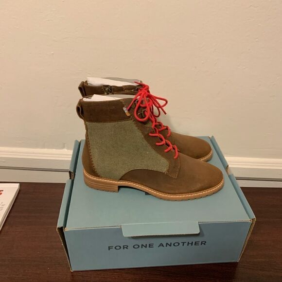 Tom’s lace up riding ankle lightweight leather boots size 6,5 cushionate insole - Picture 5 of 9